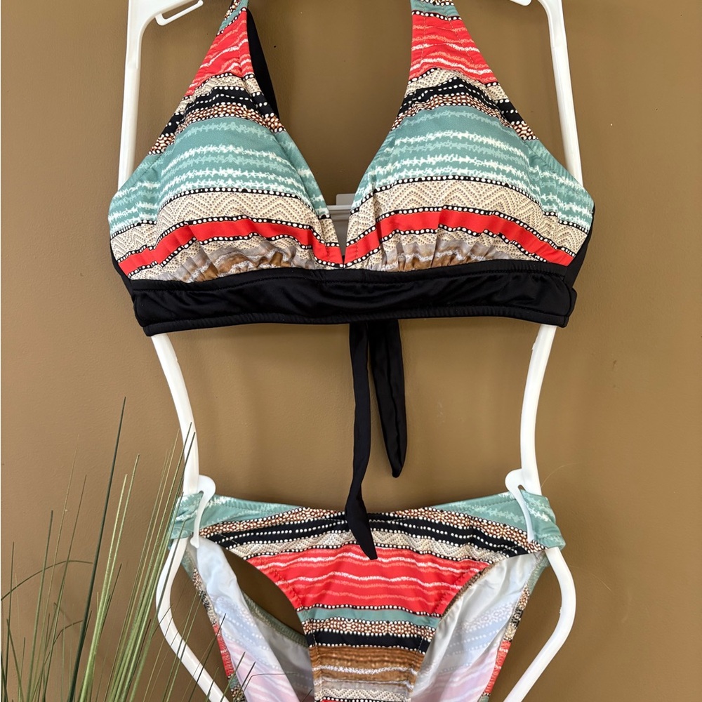 Venus Multicolor Striped Bikini - image 2